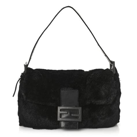 fendi bag rabbit|FENDI Rabbit Fur Baguette Black 1355612 .